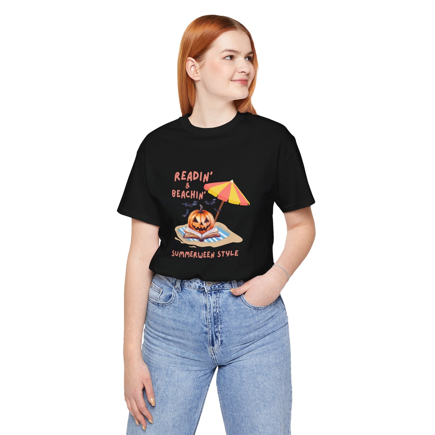 Readin and Beachin Pumpkin Reading Tee