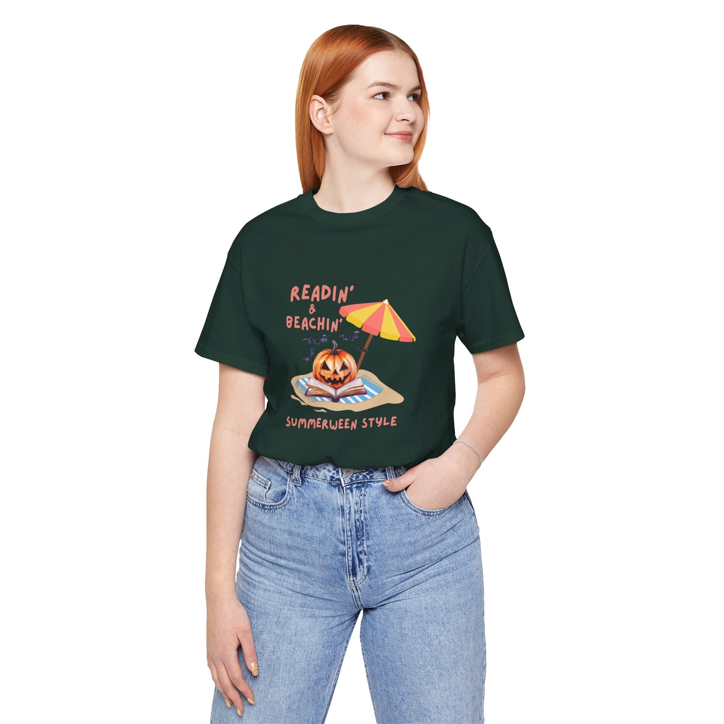 Readin and Beachin Pumpkin Reading Tee