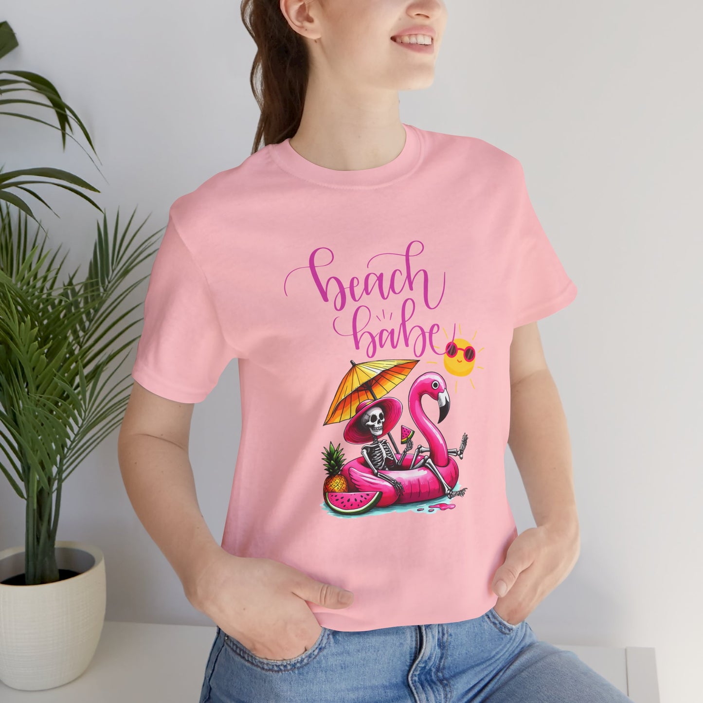 Beach Babe Skeleton Soakin Up Sunshine tee