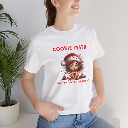Cookie Math, One for Santa, Five for Me Funny Women’s Christmas T-Shirt