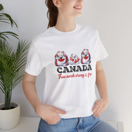 Polar Bear: Wrapped in the Canadian Flag Unisex Tee