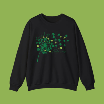 "Make a wish", Lucky Clover Sweatshirt