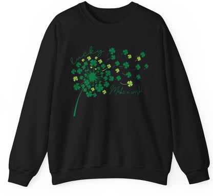 Make a wish, Lucky Clover Crewneck Sweatshirt