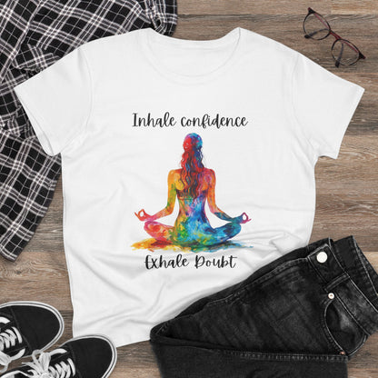 Yoga Love "Inhale Confidence Exhale Doubt" Woman's Semi fit tee