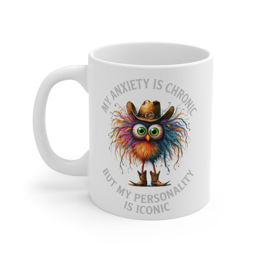 Chronic Anxiety Iconic Personality Mug - Fun Gift for Mental Health Awareness, Coffee Lovers, Quirky Home Decor, Unique Gift Idea
