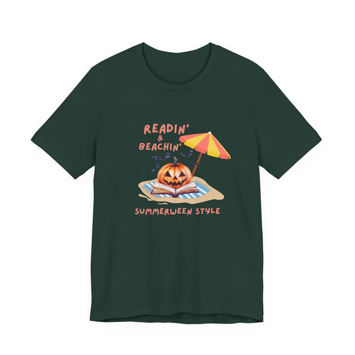 Readin and Beachin Pumpkin Reading Tee