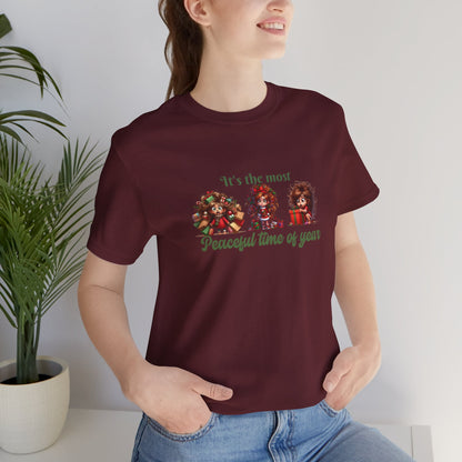 ITs the most peaceful time of year, Festive Christmas Tee, Holiday T-Shirt, Unisex Short Sleeve Shirt, Casual Holiday Apparel, Gift for Christmas Lovers, It's the Most [...]