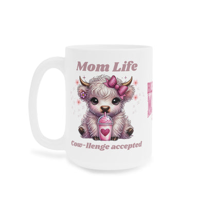 Cow-challenge Accepted, Blessed Mama Ceramic Mug