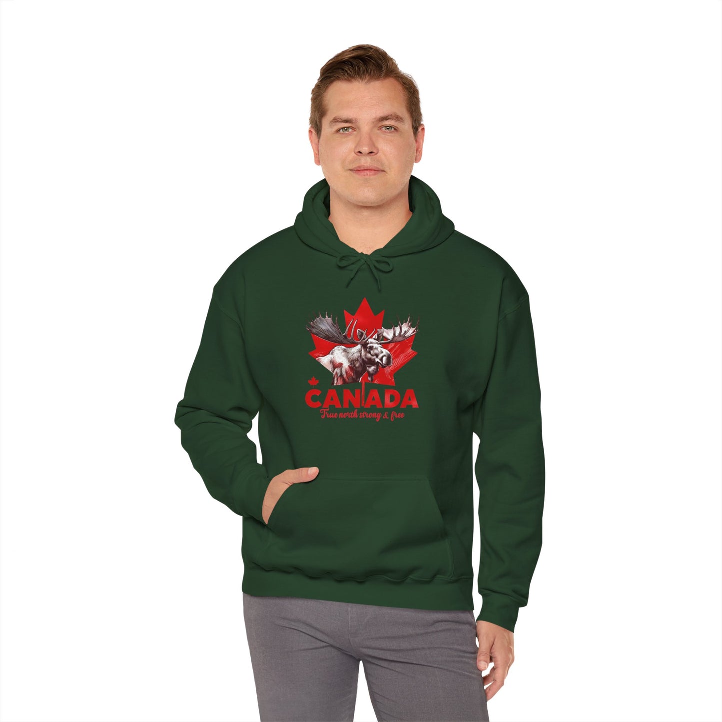 Canadian Moose: True North, Strong and Free Hoodie