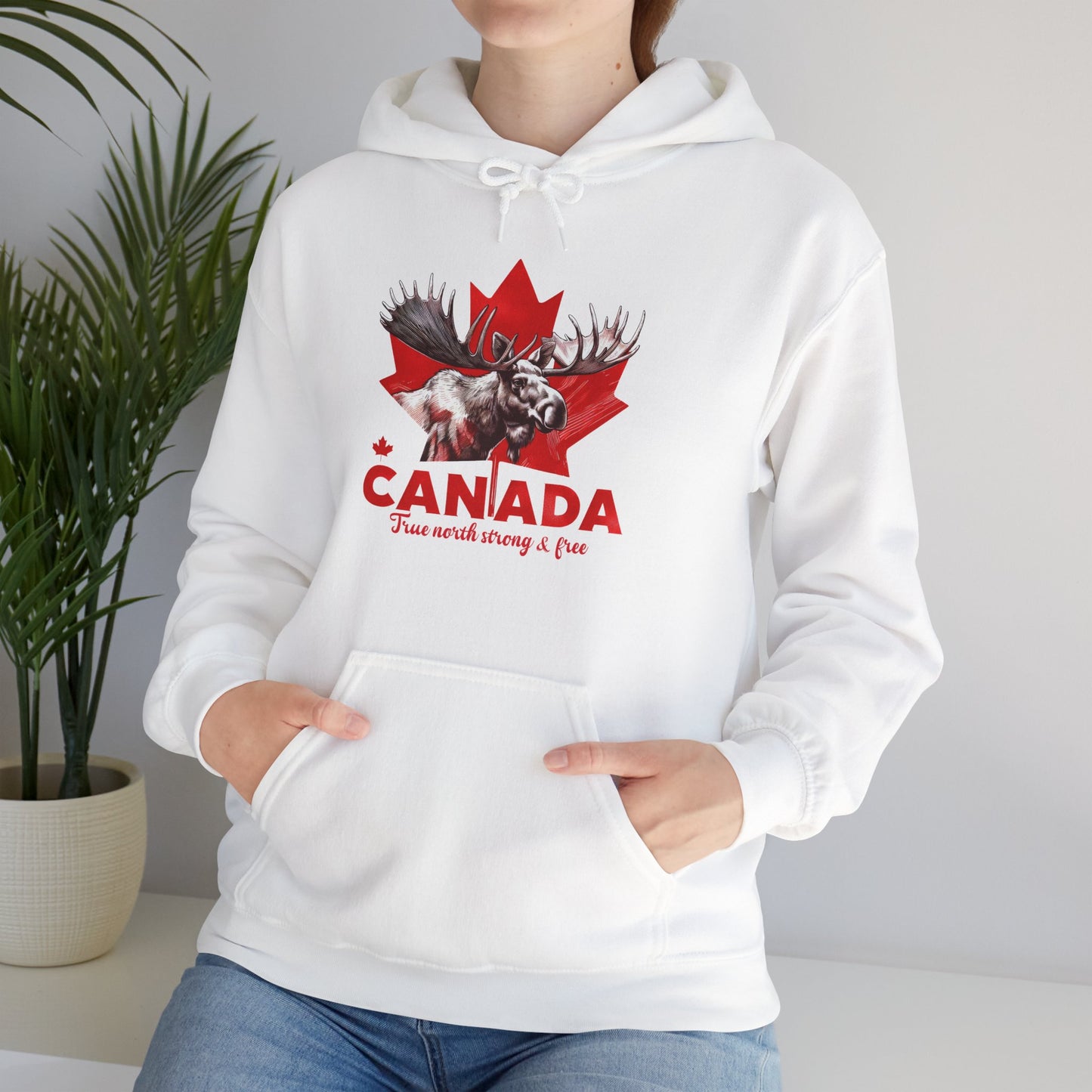 Canadian Moose: True North, Strong and Free Hoodie
