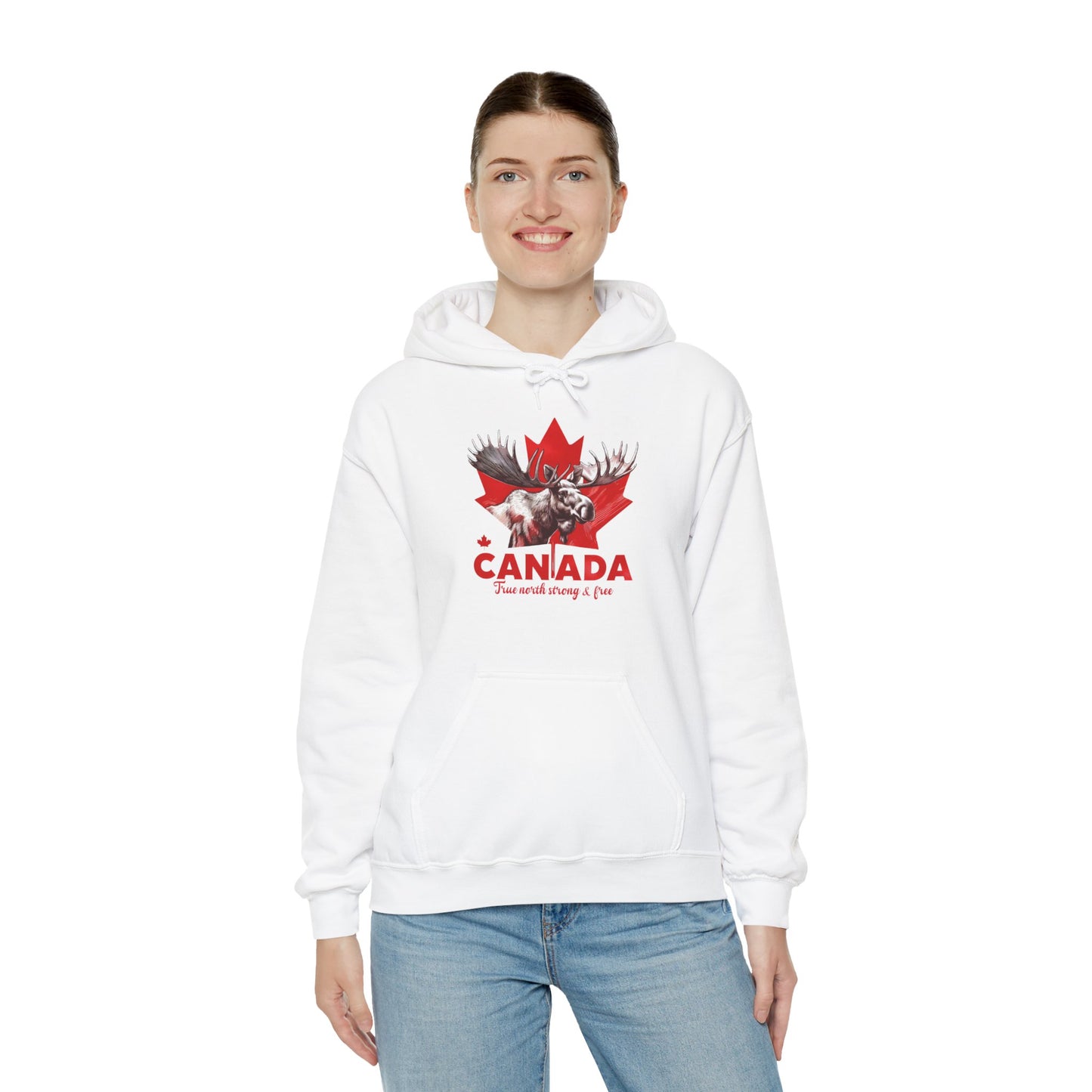 Canadian Moose: True North, Strong and Free Hoodie