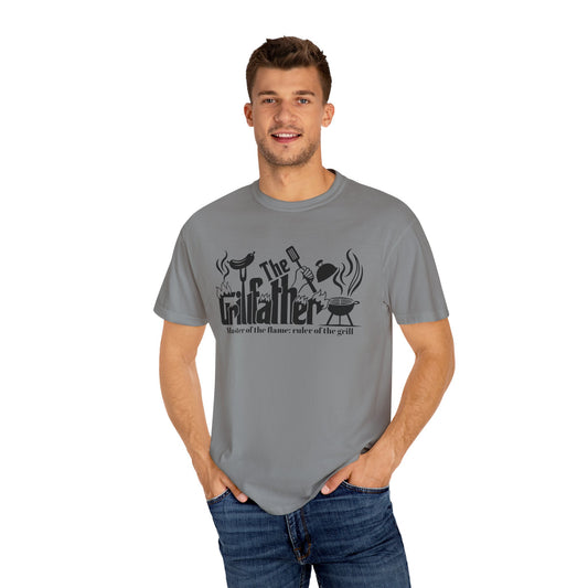 Grillfather, Master of the Flame, Ruler of the Grill BBQ Tee Dad T-shirt