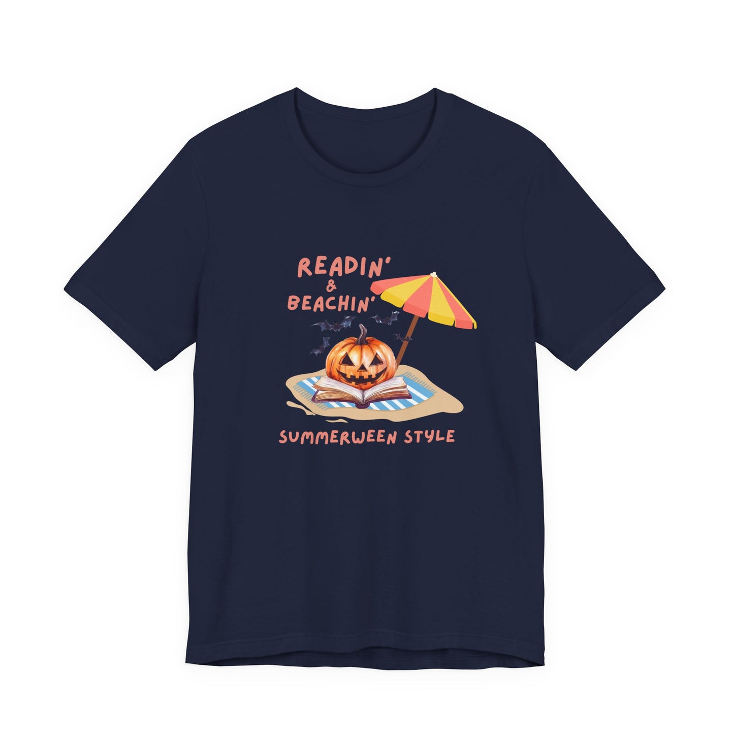 Readin and Beachin Pumpkin Reading Tee