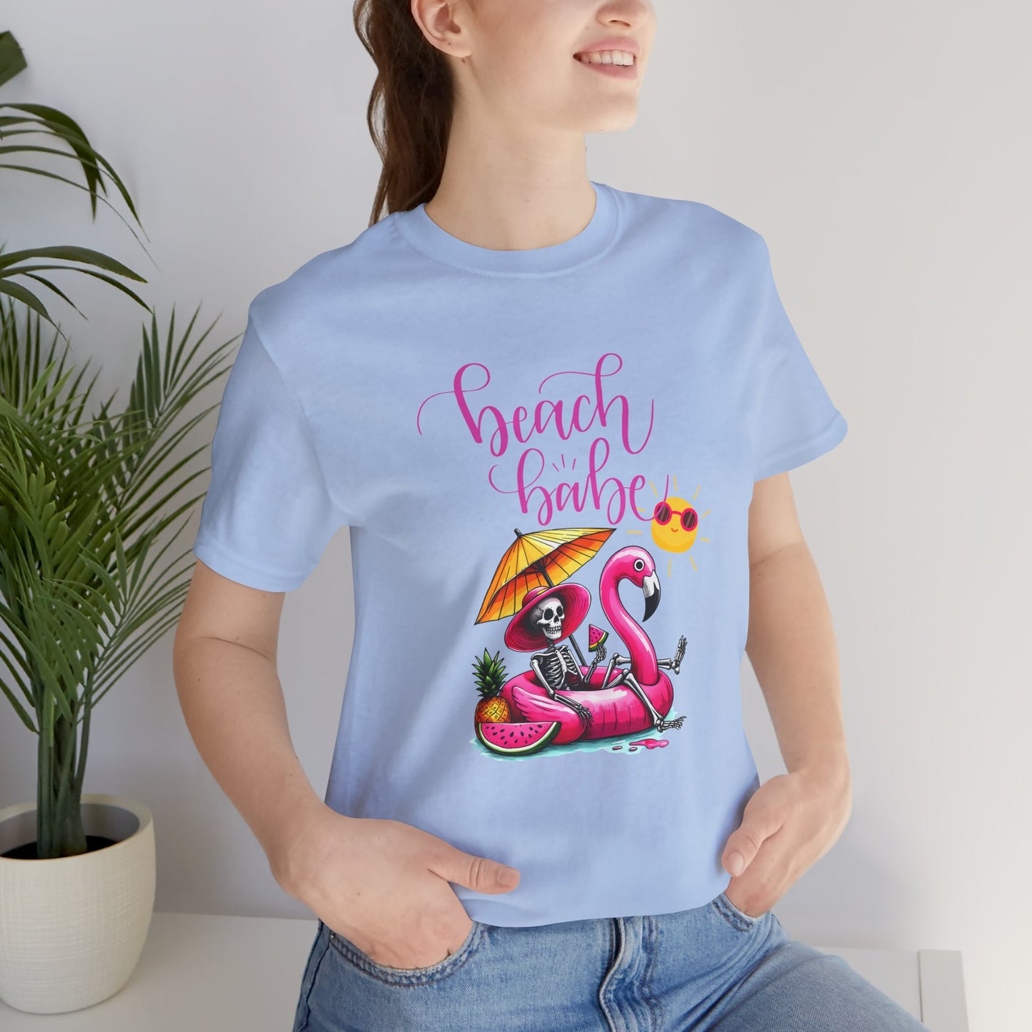 Beach Babe Skeleton Soakin Up Sunshine tee