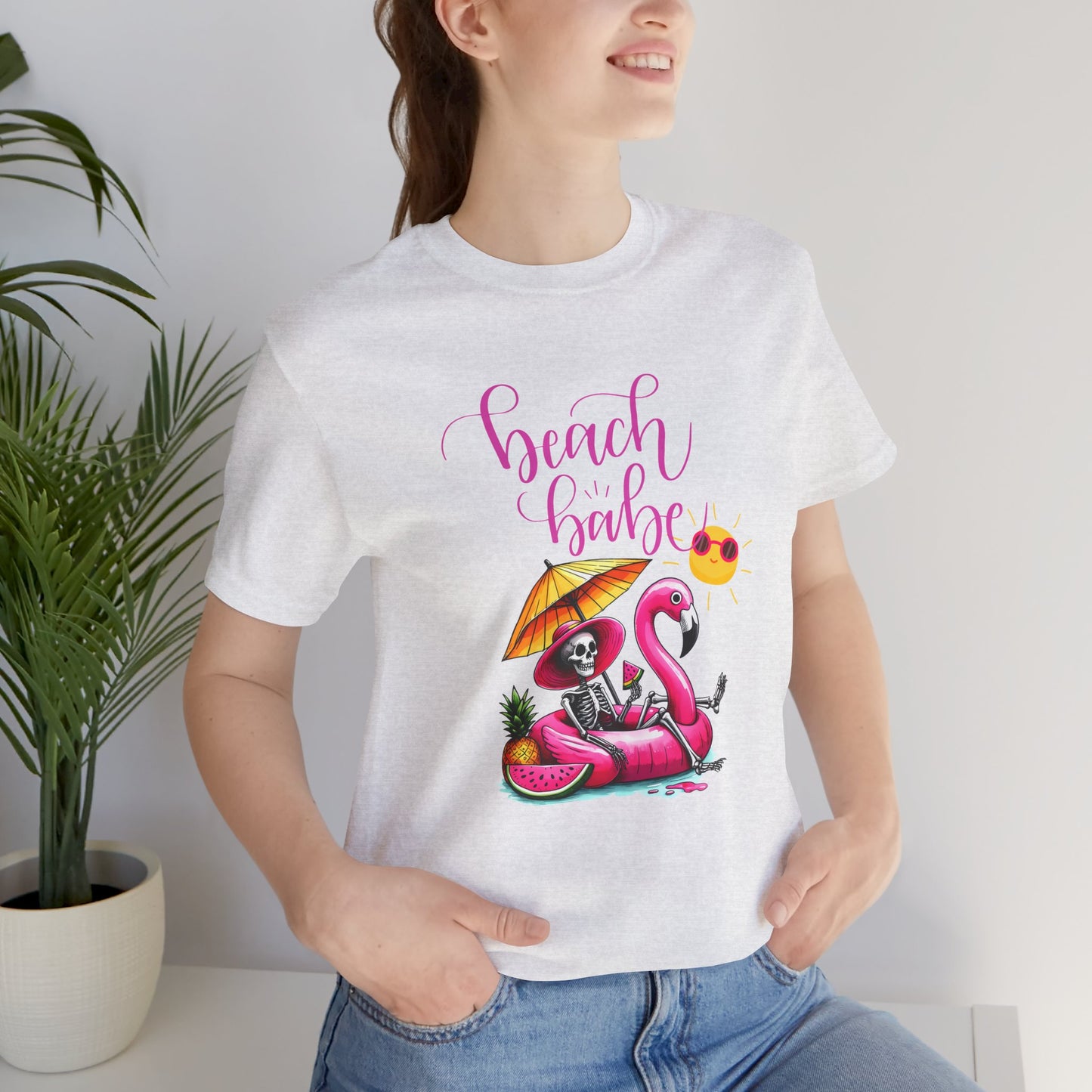 Beach Babe Skeleton Soakin Up Sunshine tee