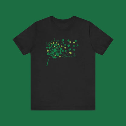"Make a wish" Lucky Clover Short Sleeve Tee