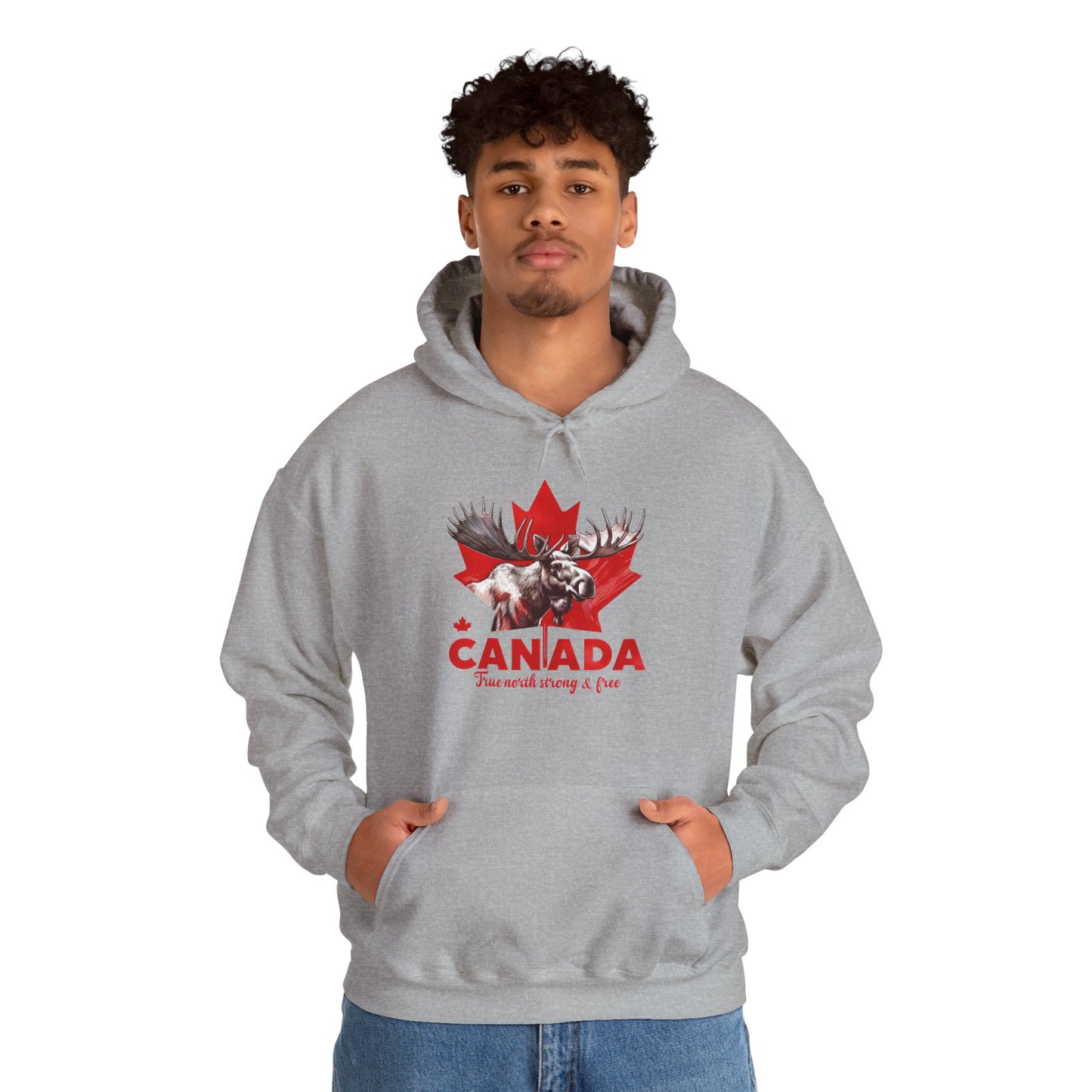 Canadian Moose: True North, Strong and Free Hoodie