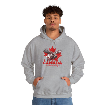 Canadian Moose: True North, Strong and Free Hoodie