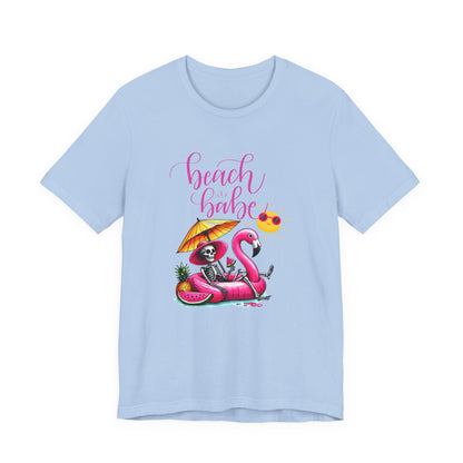 Beach Babe Skeleton Soakin Up Sunshine tee