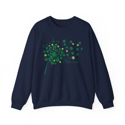"Make a wish", Lucky Clover Sweatshirt