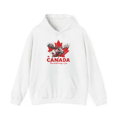 Canadian Moose: True North, Strong and Free Hoodie