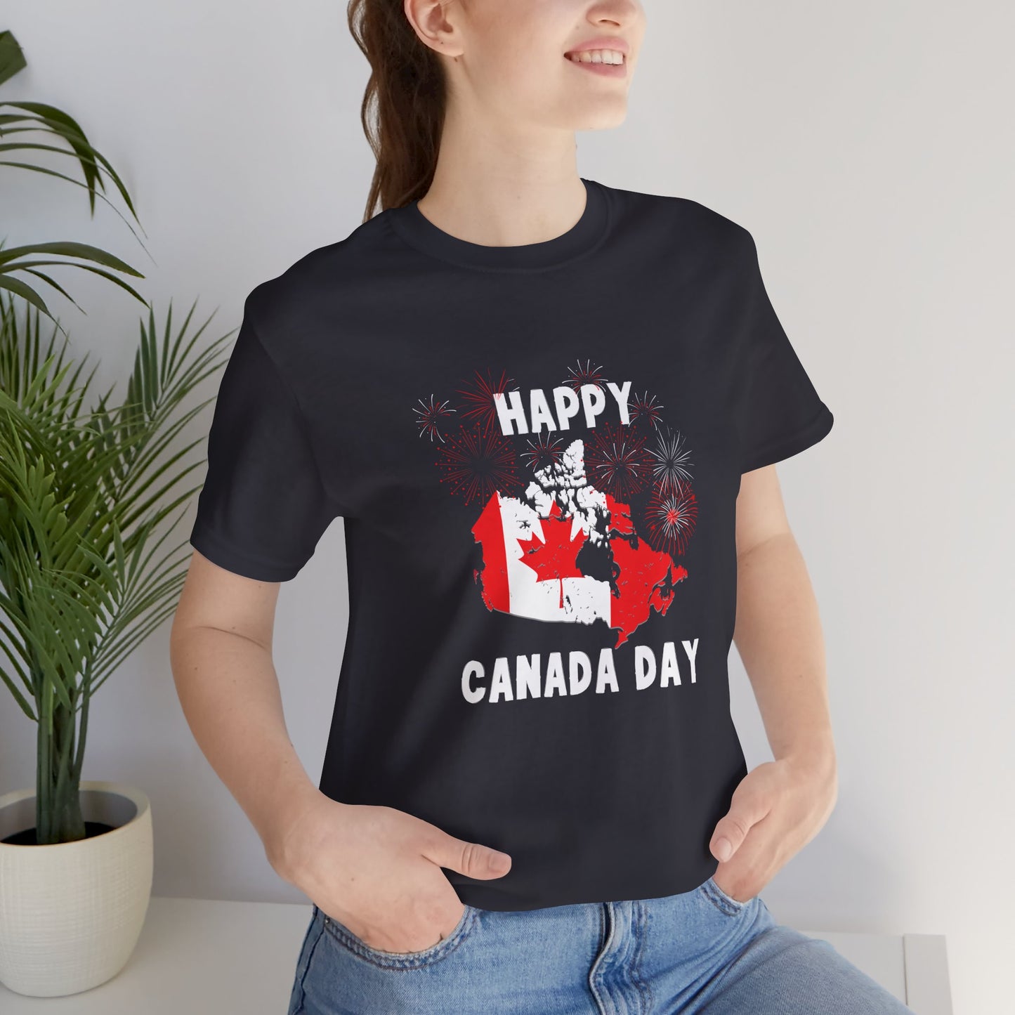 Happy Canada Day Fireworks Unisex Tee