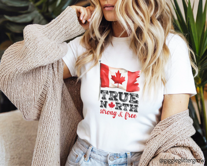 Wear Your Pride with the True North Strong & Free Tee, Unisex Jersey T-Shirt for Canada Day