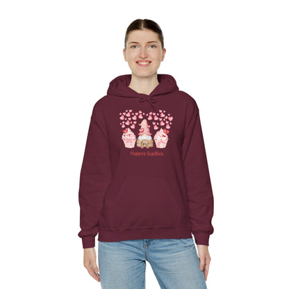 Cute 'Love Happier Together' Couples Hoodie, Valentine's Gift, Cozy Apparel, Unisex Sweatshirt, Cute Love Design,