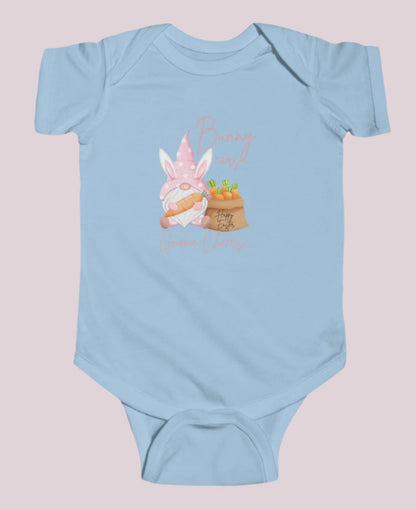 "Cute Bunny Ears & Gnome Cheers" Onesie