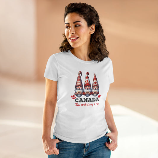 Gnome Sweet Gnome Canada Edition Cute Women's Semi Fit Tee