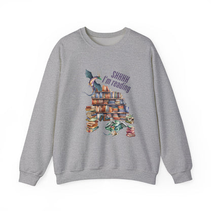 Dragons & Books – Cozy Fantasy Sweatshirt for Readers and Dreamers  Book Lover Crewneck, Reader Jumper, Literary Gift, Bibliophile Apparel