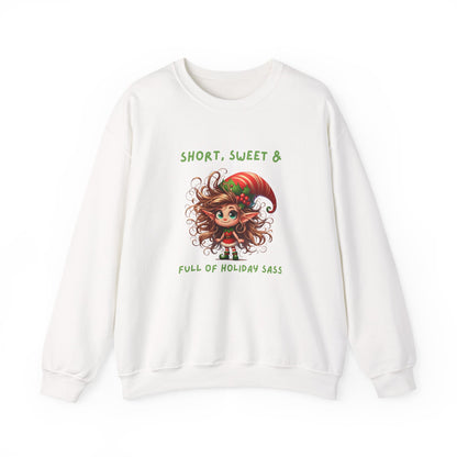 Short, Sweet, full of Holiday Sassy, Sassy Elf Holiday Sweatshirt, Cute Christmas Crewneck, Funny Seasonal Apparel, Unisex Gift for Friends, Holiday Party Outfit