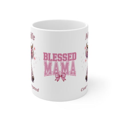 Cow-challenge Accepted, Blessed Mama Ceramic Mug