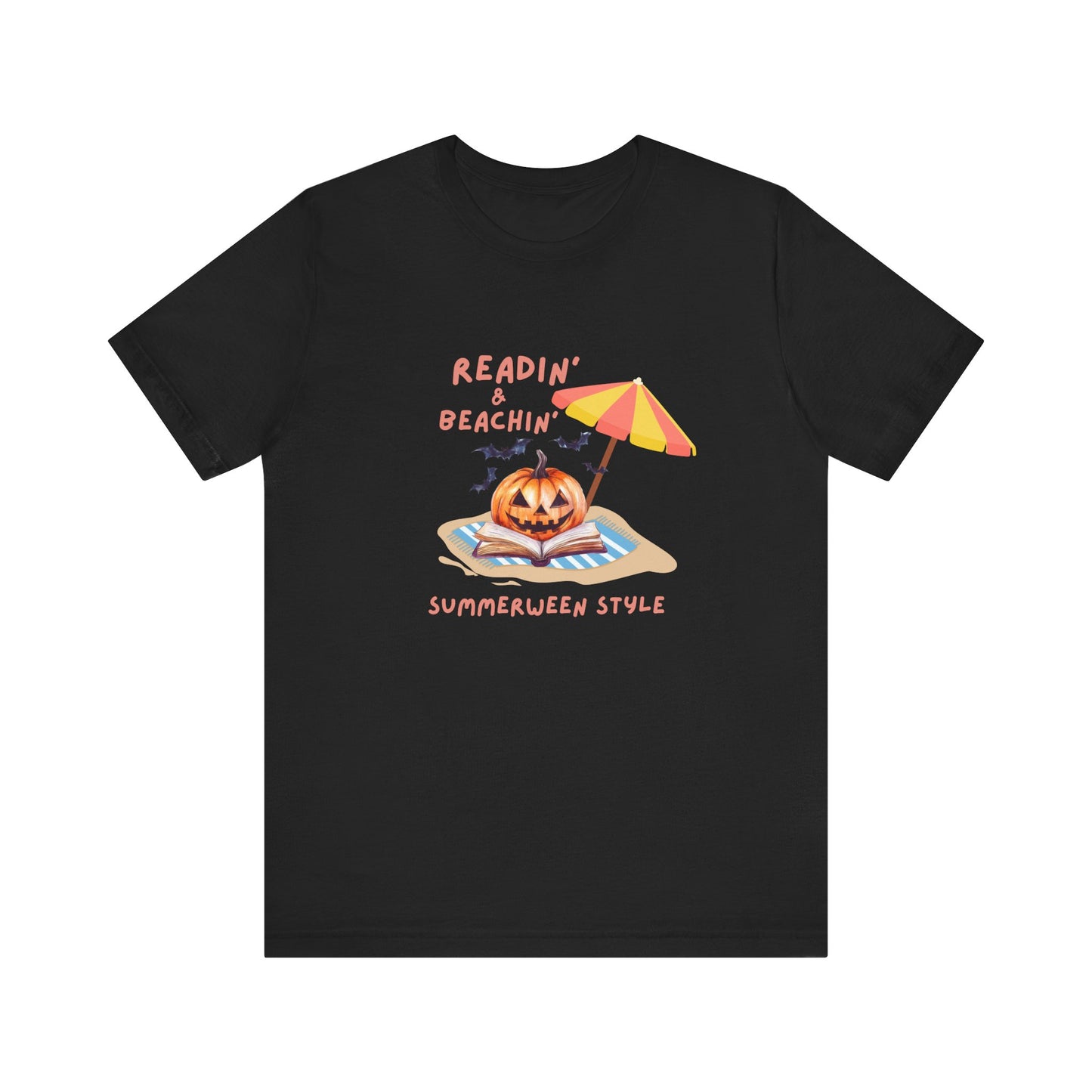Readin and Beachin Pumpkin Reading Tee