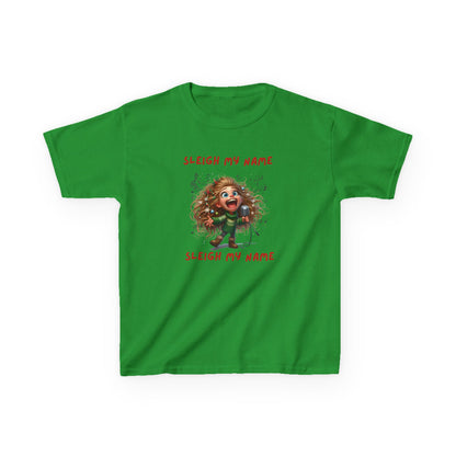 Festive Holiday Tee for Kids - "Sleigh My Name" Christmas Shirt, Fun Gift for Kids, Holiday Apparel, Kids Christmas Outfits, Playful T-Shirt