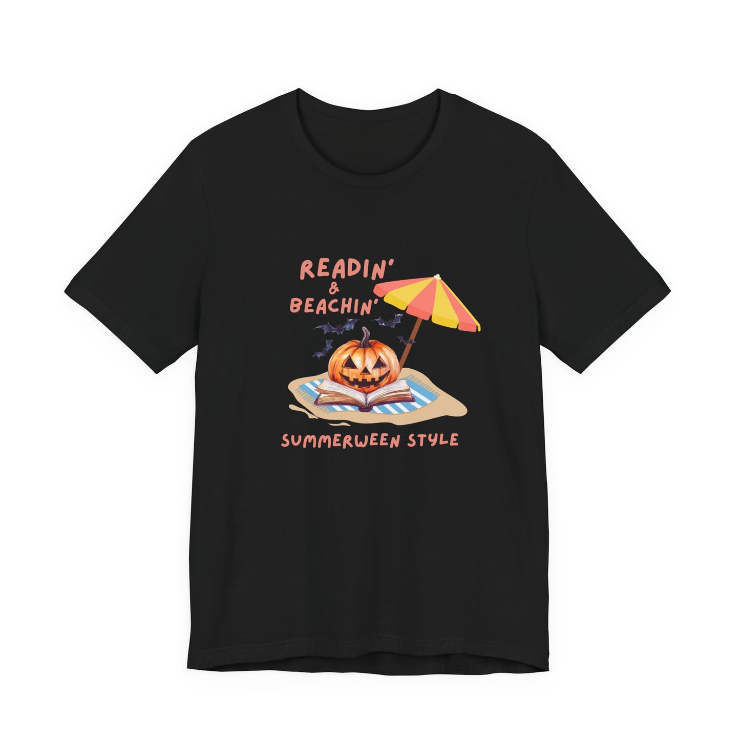 Readin and Beachin Pumpkin Reading Tee