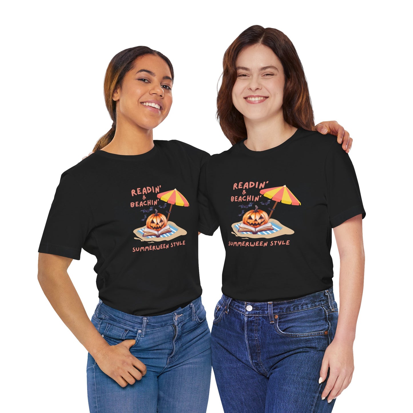 Readin and Beachin Pumpkin Reading Tee