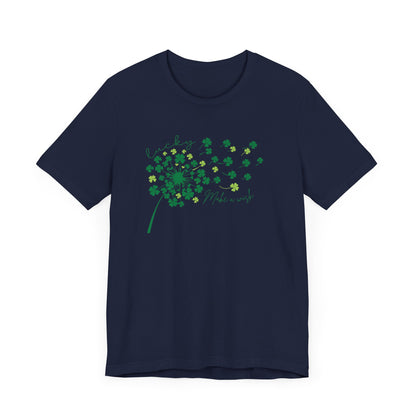 "Make a wish" Lucky Clover Short Sleeve Tee