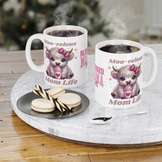 Moo-volous Mom Life, Blessed Mama Ceramic Mug