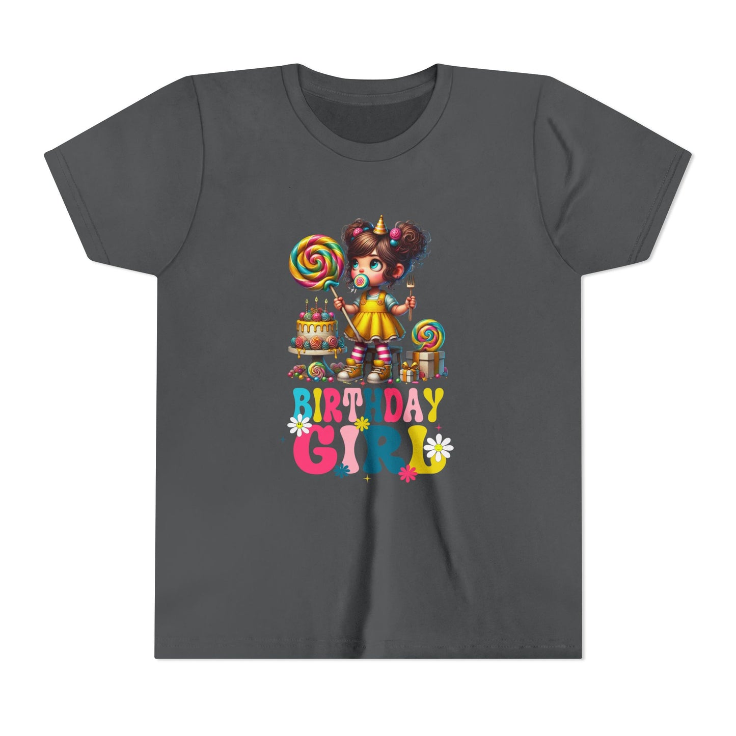 Rainbow Birthday Girl Youth Tee