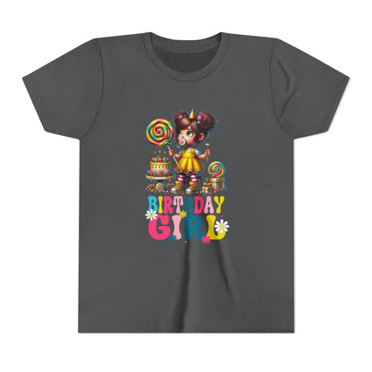 Rainbow Birthday Girl Youth Tee