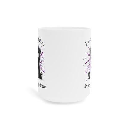“I’m Fine, I’m Fine Everything’s Fine” Frazzled Bear Ceramic Mug , Gift for bear Lovers, Funny Mugs for Coffee