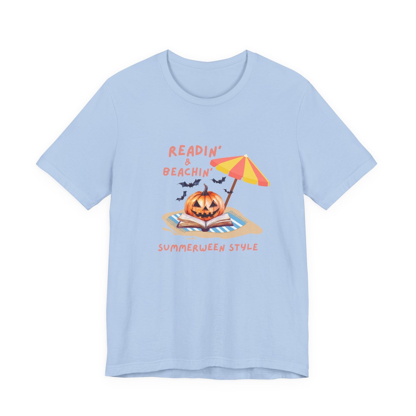Readin and Beachin Pumpkin Reading Tee