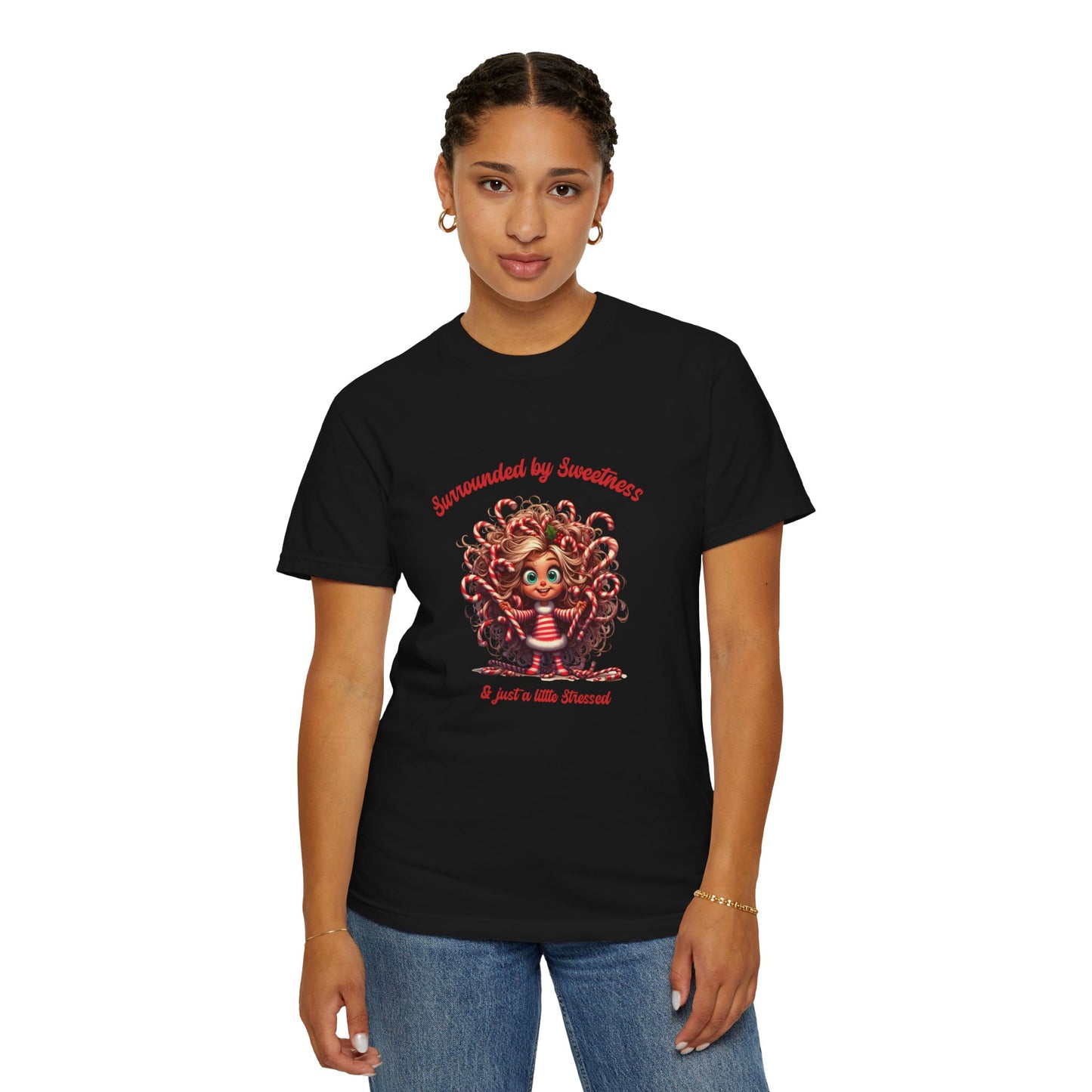 Sweet but Stressed Tee – Candy Cane Chaos in Style!