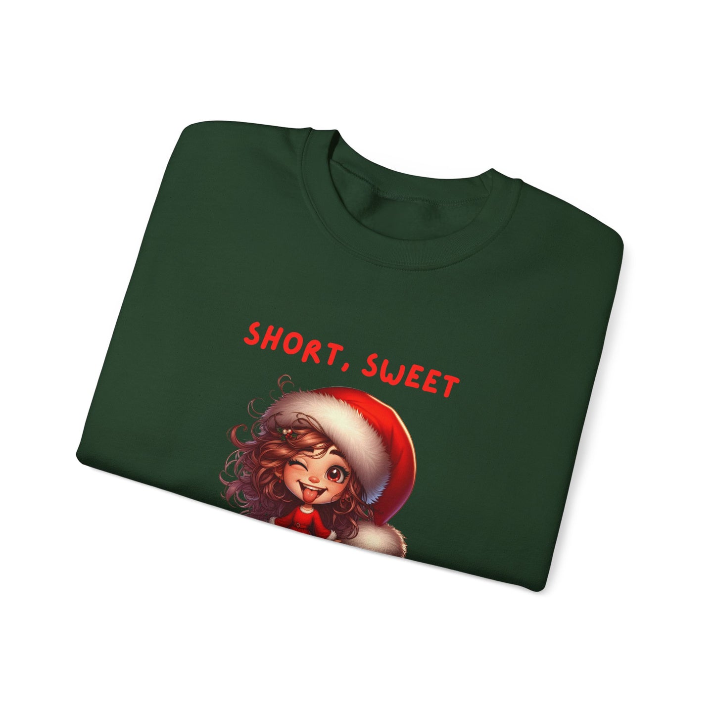 Short sweet and sleighing it Festive Christmas Sweatshirt | Short, Sweet & Sleighin' It | Cozy Holiday Gift, Unisex Sweatshirt, Cute Christmas Apparel, Winter Wear