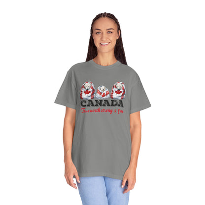 Canada True North Strong & Free Unisex T-Shirt Polar Bears Wrapped in Canada Flag