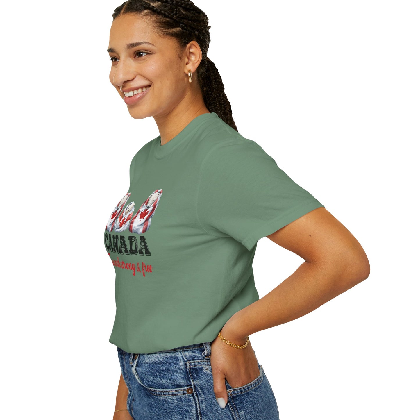 Canada True North Strong & Free Unisex T-Shirt Polar Bears Wrapped in Canada Flag
