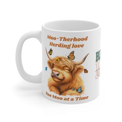 Moo-therhood, herding love,  One MOO at a time, Blessed Mama Ceramic Mug