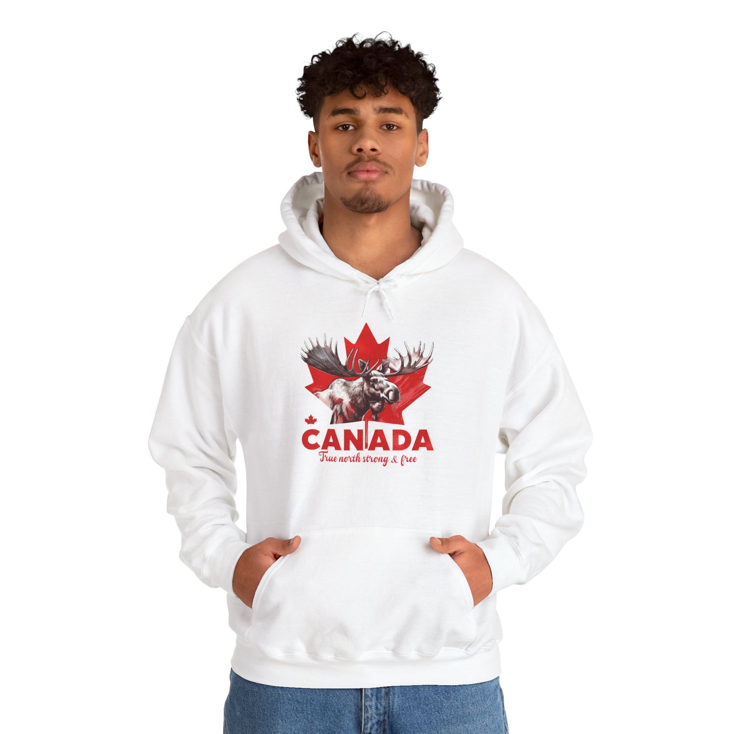 Canadian Moose: True North, Strong and Free Hoodie