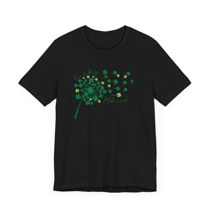 "Make a wish" Lucky Clover Short Sleeve Tee